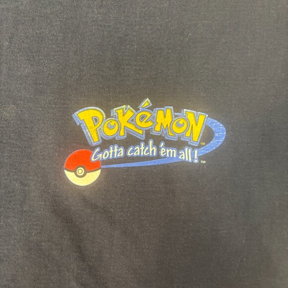 Vintage Pokemon Shirt Medium Fitted Cotton Crewneck Double Sided Graphic 1999 - Picture 8 of 11